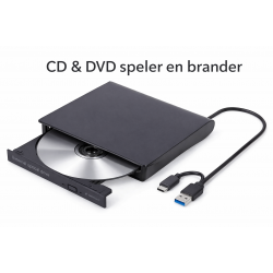Externe DVD Brander USB-A + USB-C Zwart