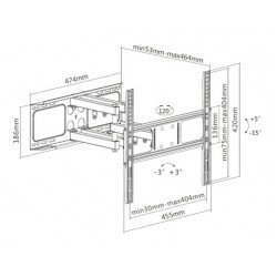 Audizio FMB60 universele tv beugel draaibaar voor 32 - 65 inch tv's